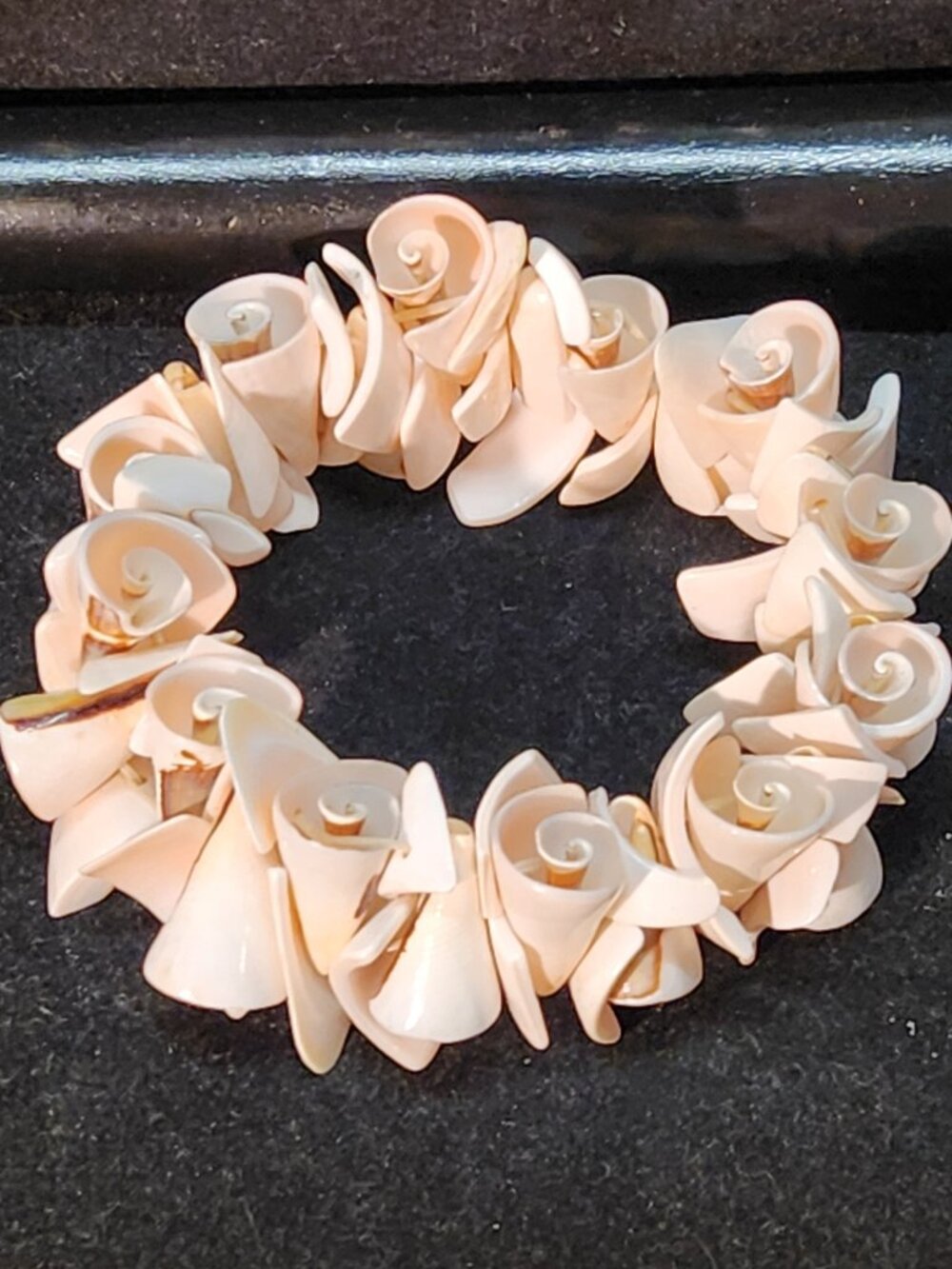 Vintage Carved Shell Rose Cluster Statement Earrings